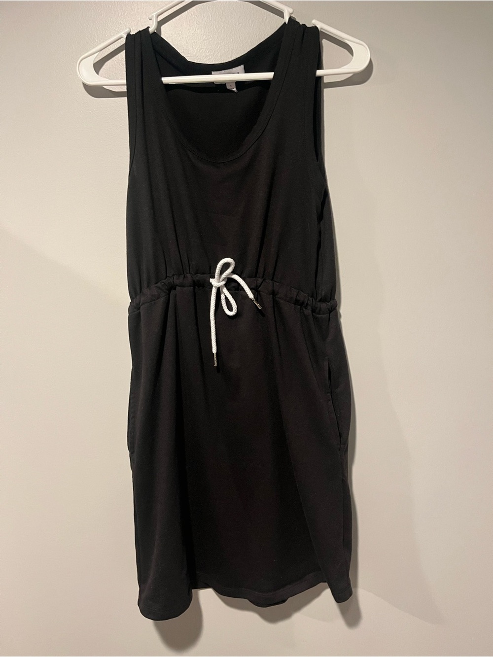 Gilli Black Sleeveless Casual Dress with Drawstring Waist